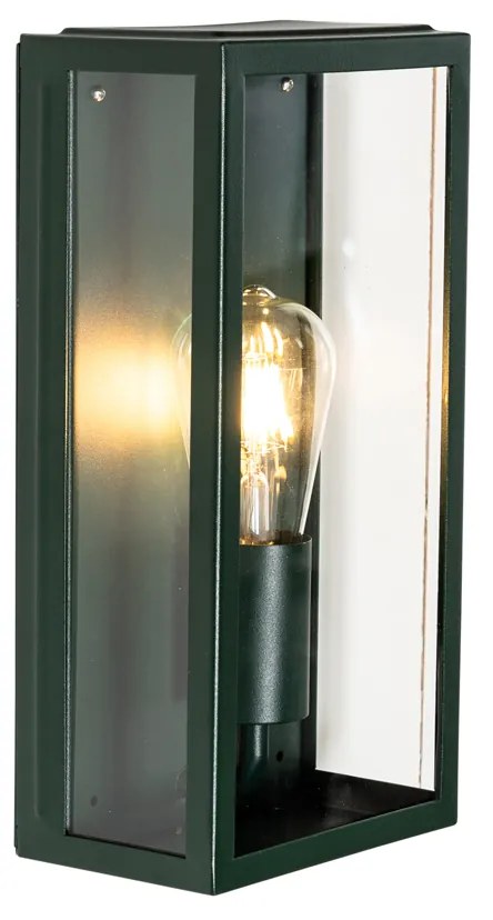 Industriële buiten wandlamp donker groen met glas IP44 - Rotterdam