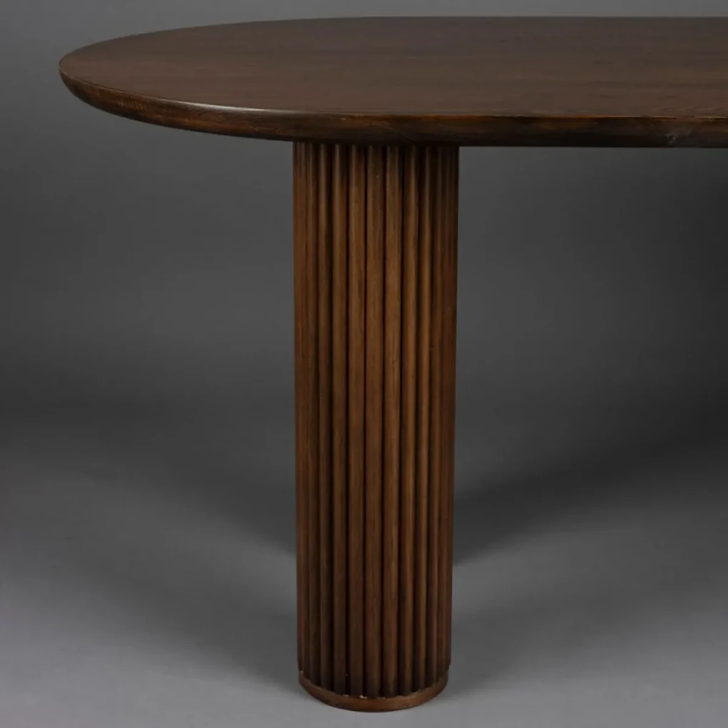 Dutchbone Dean Ovale Eettafel Walnootkleur - 90 X 220cm.