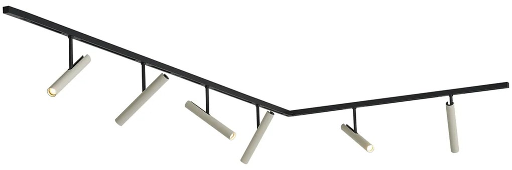 Modern railsysteem zwart met 6 Spot / Opbouwspot / Plafondspots beige 1-fase - Slimline Avery Modern G9 Binnenverlichting Lamp