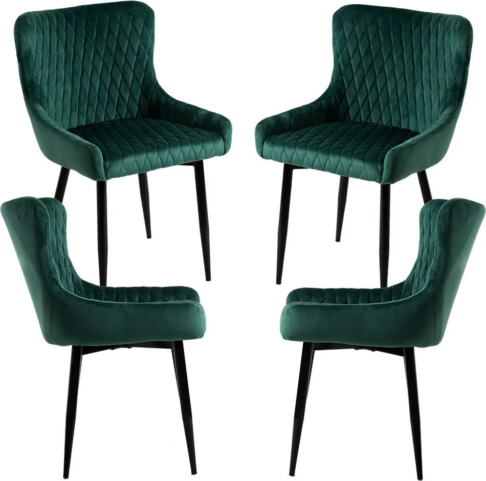 Set van 4 Sanda Fluwelen Stoelen