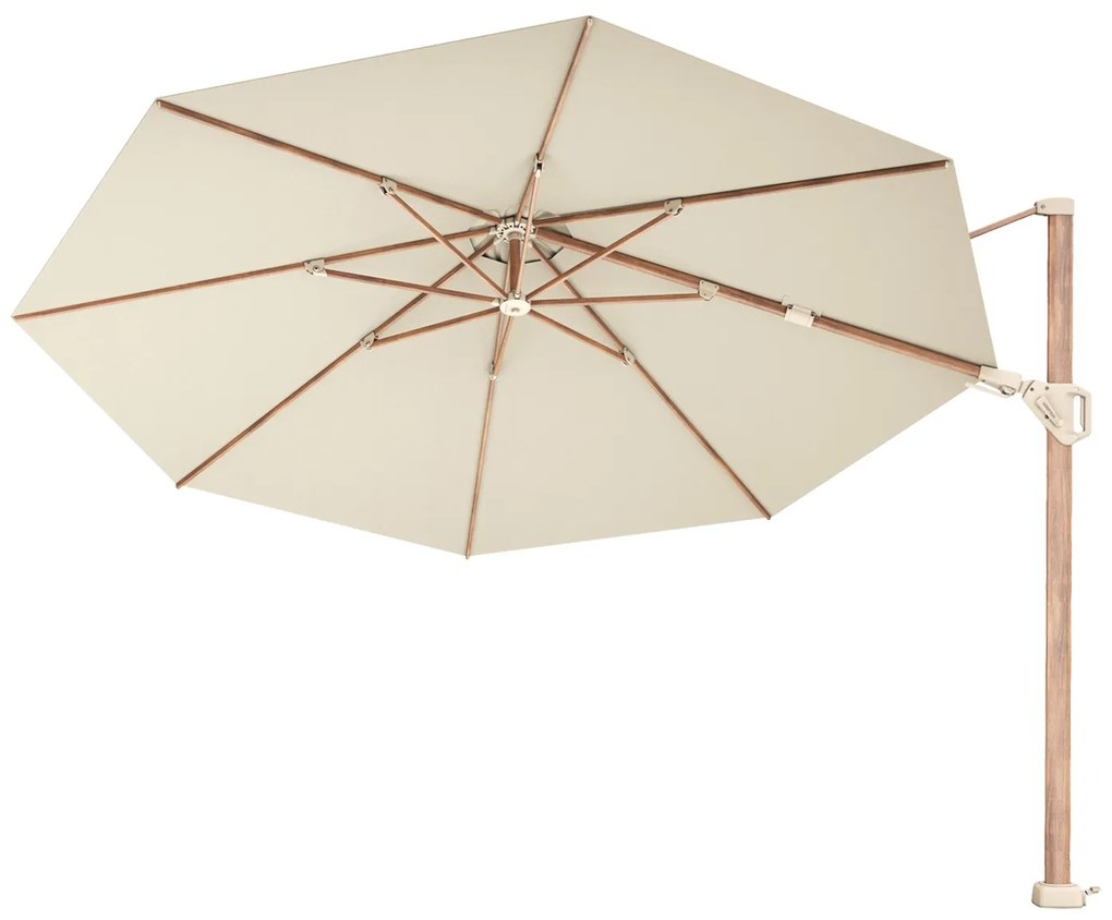 Platinum Challenger Zweefparasol T2 premium - 3,5 m. rond - Champagne Teak