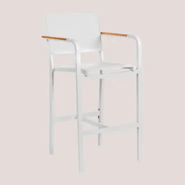 Set van 2 hoge aluminium barkrukken (74 cm) Archer Wit - Sklum