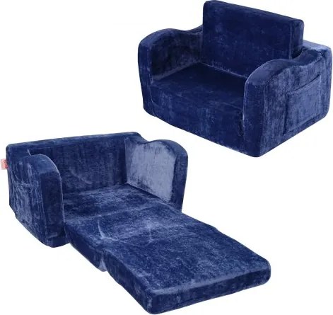 VEVOR Kinderbank 2-in-1 Omvormbare kinderbank naar relaxfauteuil, uitklapbare kinderbank, fauteuil, peuterbed, opvouwbare kinderspeelbank, kinderbank blauw 104 x 58 x 32 cm