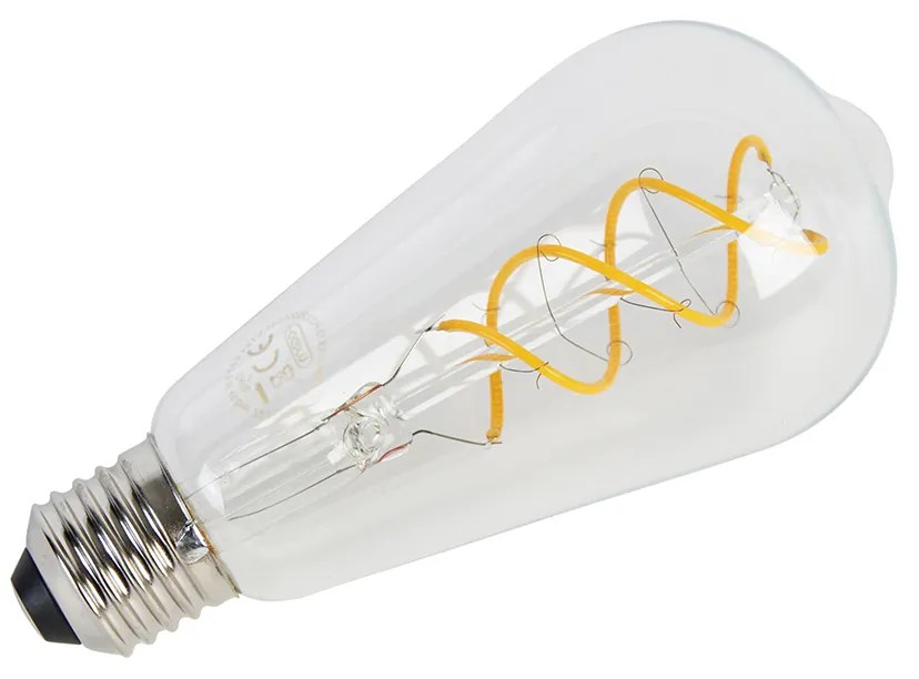 Set van 5 E27 LED lamp spiraal filament ST64 5W 400 lm 2200K