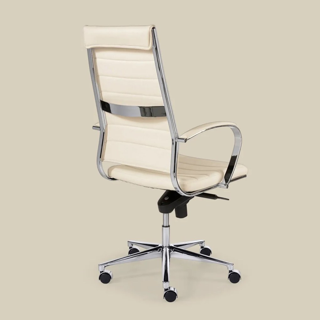Design Bureaustoel Van Wit PU-leder