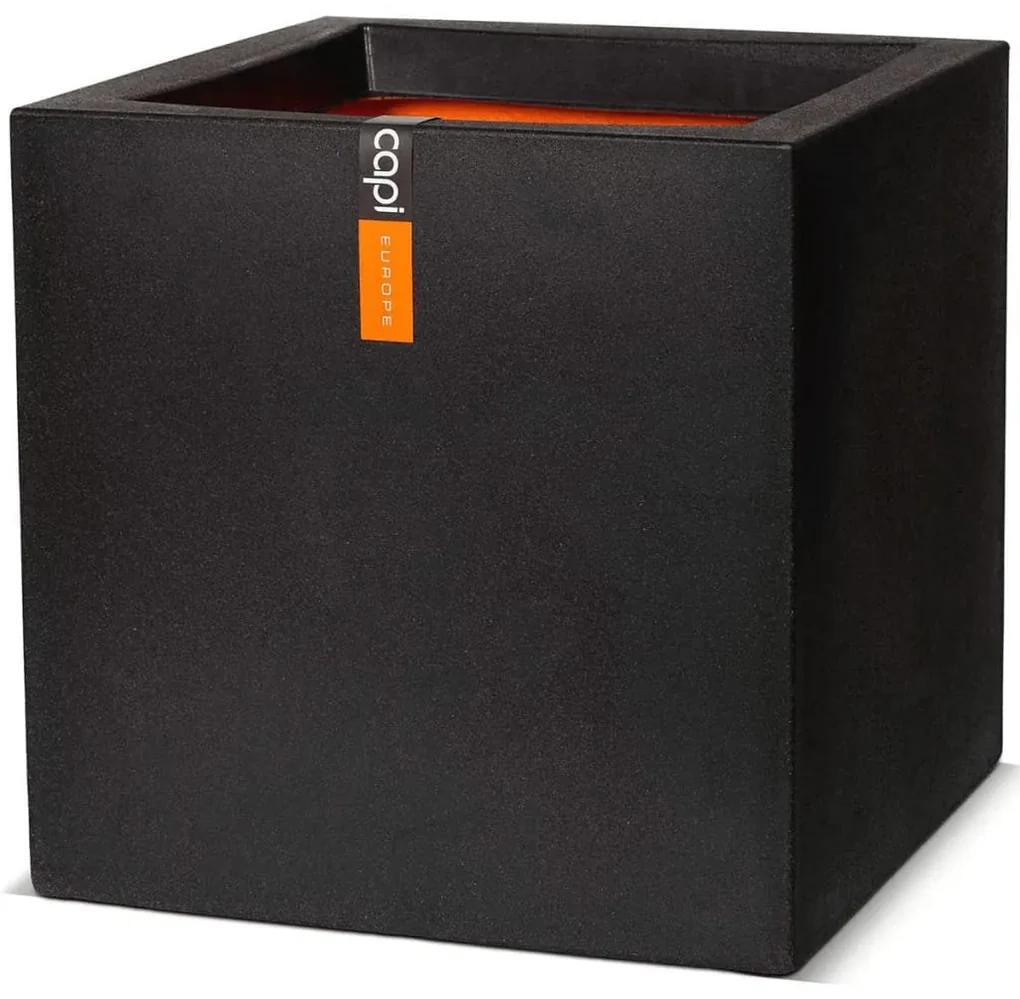 Capi Plantenbak Urban Smooth vierkant 30x30x30 cm zwart KBL902