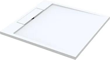 Douchebak Decent Vierkant 100x100x3.5cm Solid Surface Mat Wit
