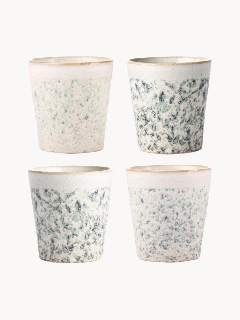 Handgemaakte mokken Reactive Glaze 70's, 4-delig