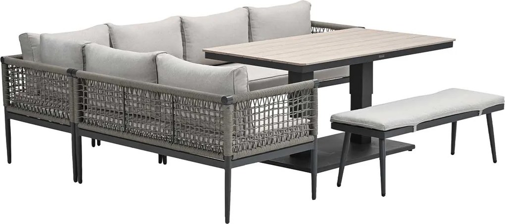 Garden Impressions Burela - Brugge lounge dining set 6-delig links - taupe