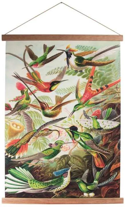 Art For The Home textiel poster Vogels - multikleur - 60x80 cm - Leen Bakker
