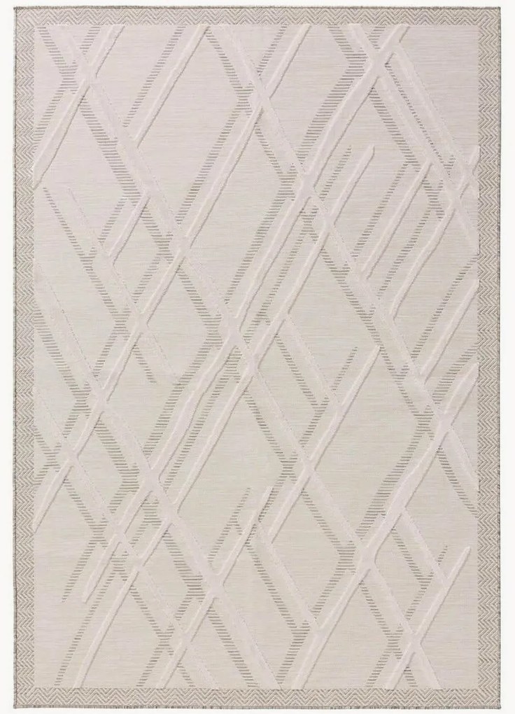 Indoor & outdoor vloerkleed Flora met hoog-laag structuur