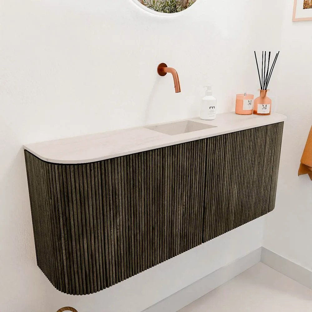Mondiaz Joya DLux 105cm toiletmeubel ronding links/rechts shadow met wastafel faye midden zonder kraangat meli