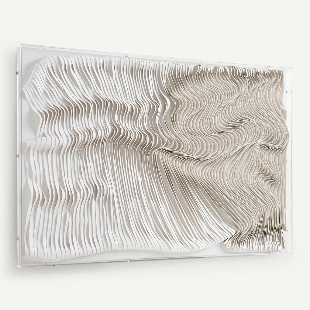 Muurdecoratie in witte leren stroken, Ondor