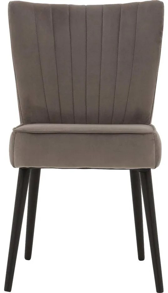 Goossens Eetkamerstoel Rob grijs velvet stof leuning, urban industrieel