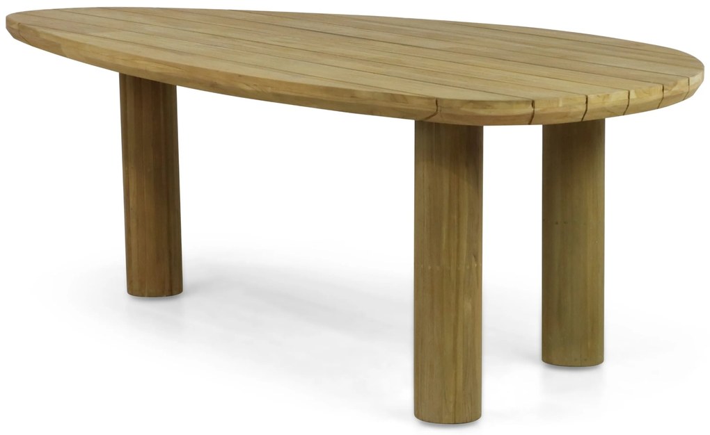 Tuinset 6 personen 240 cm Teak Old teak greywash Santika Furniture Santika