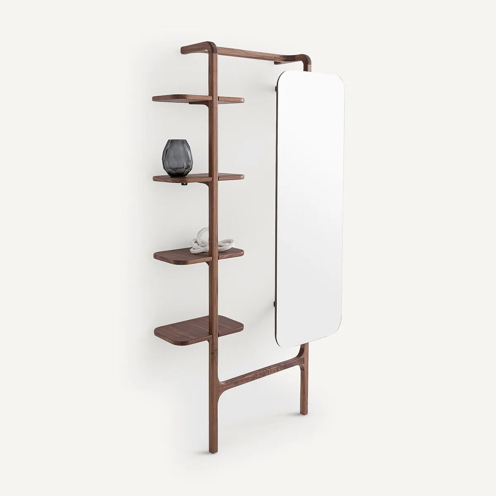 Vestiairespiegel, massief notenhout H189 cm, Malea
