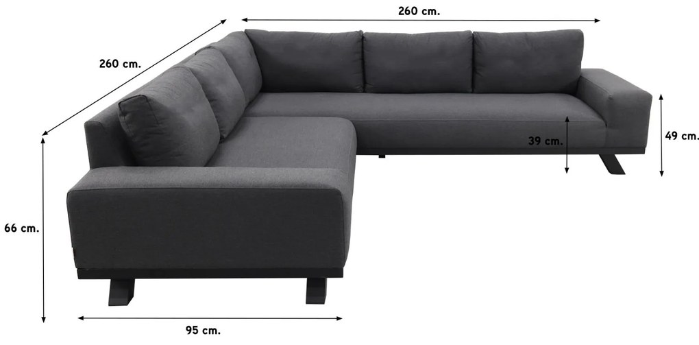 Barcelona/Cuba Sunbrella loungeset - Sooty - 3-delig OP=OP