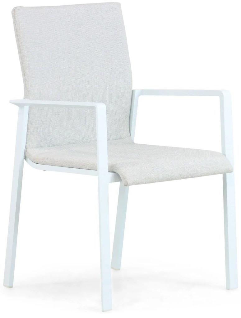 Tuinstoel stapelbaar Aluminium/textileen Wit Lifestyle Garden Furniture Rome