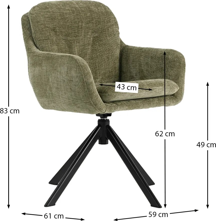 Draaibare Eetkamerstoel Groen