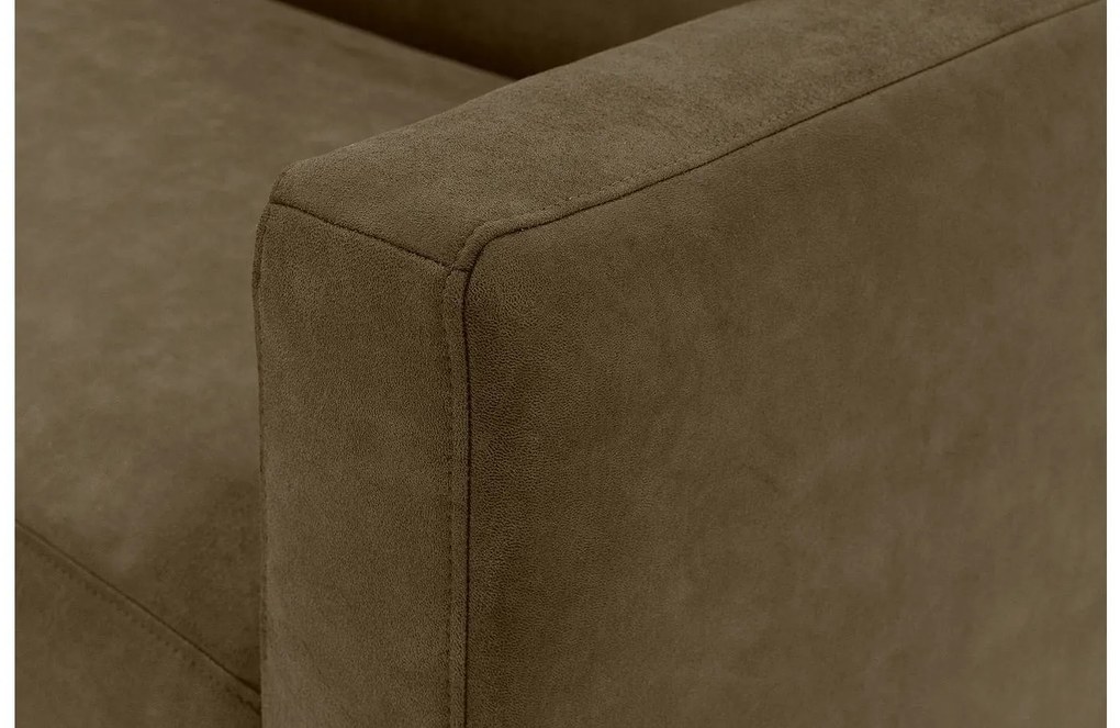 Goossens  Key West groen, micro leer, 2,5-zits, modern design met ligelement links