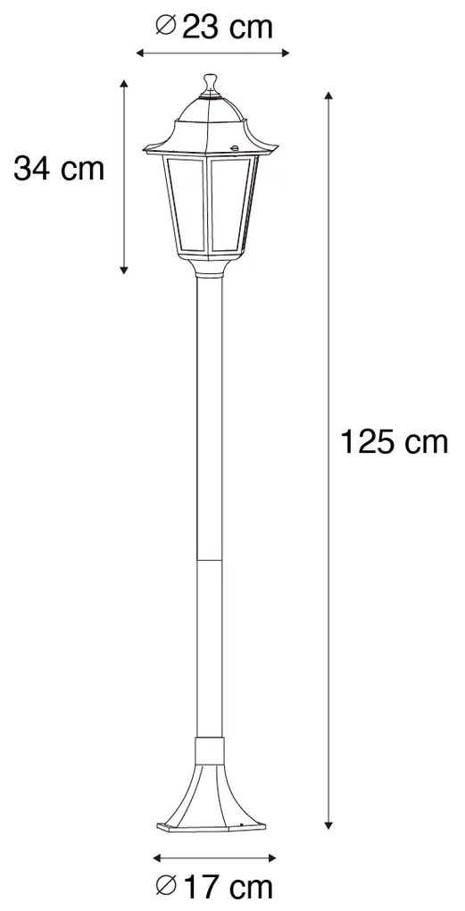 Klassieke staande buitenlamp donker groen 125 cm IP44 - New Orleans Klassiek / Antiek E27 IP44 Buitenverlichting