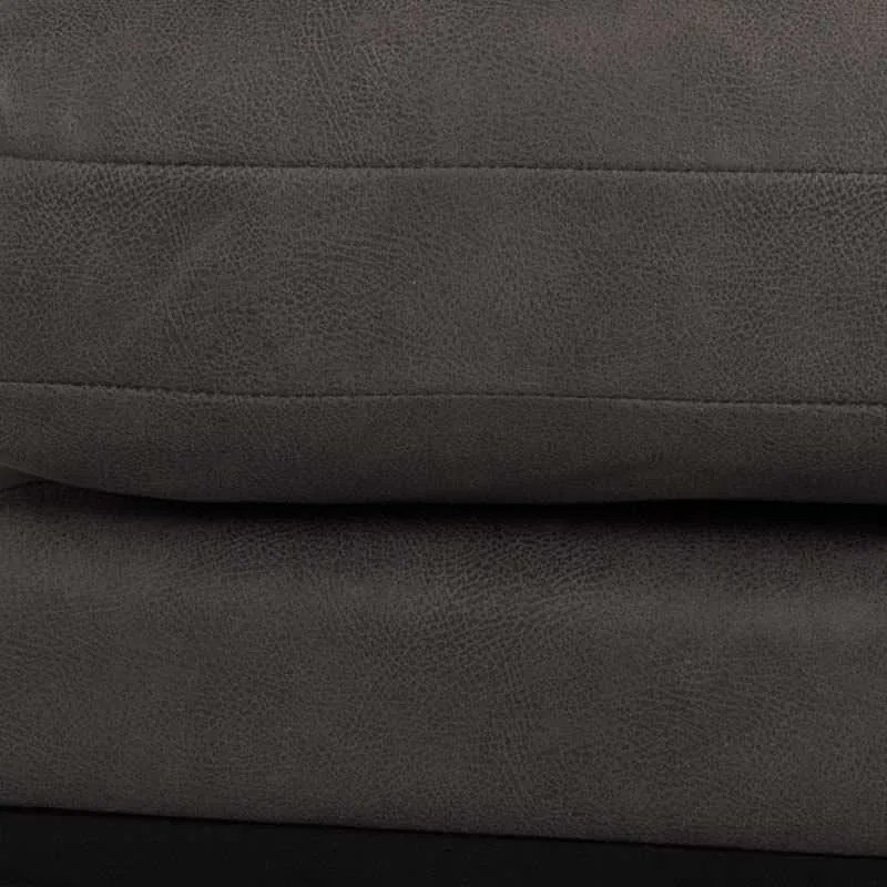 Loungebank Odissi chaise longue rechts - leer Kentucky antraciet 01 - 2,58 x 1,60 mtr breed