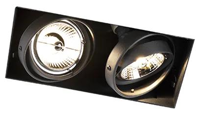 Inbouwspot zwart GU10 AR70 trimless 2-lichts - Oneon Modern GU10 Binnenverlichting Lamp