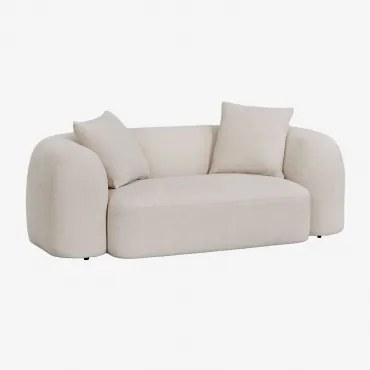 Coco 2-zits Chenille Bank Dikke Chenille Stof Wit - Sklum