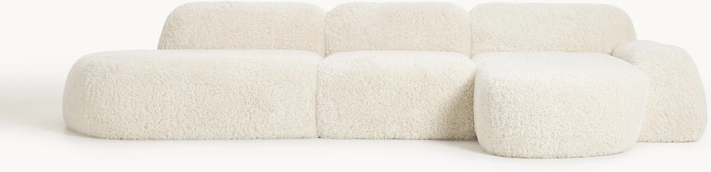 Modulaire teddy hoekbank Wolke (4-zits) met chaise longue