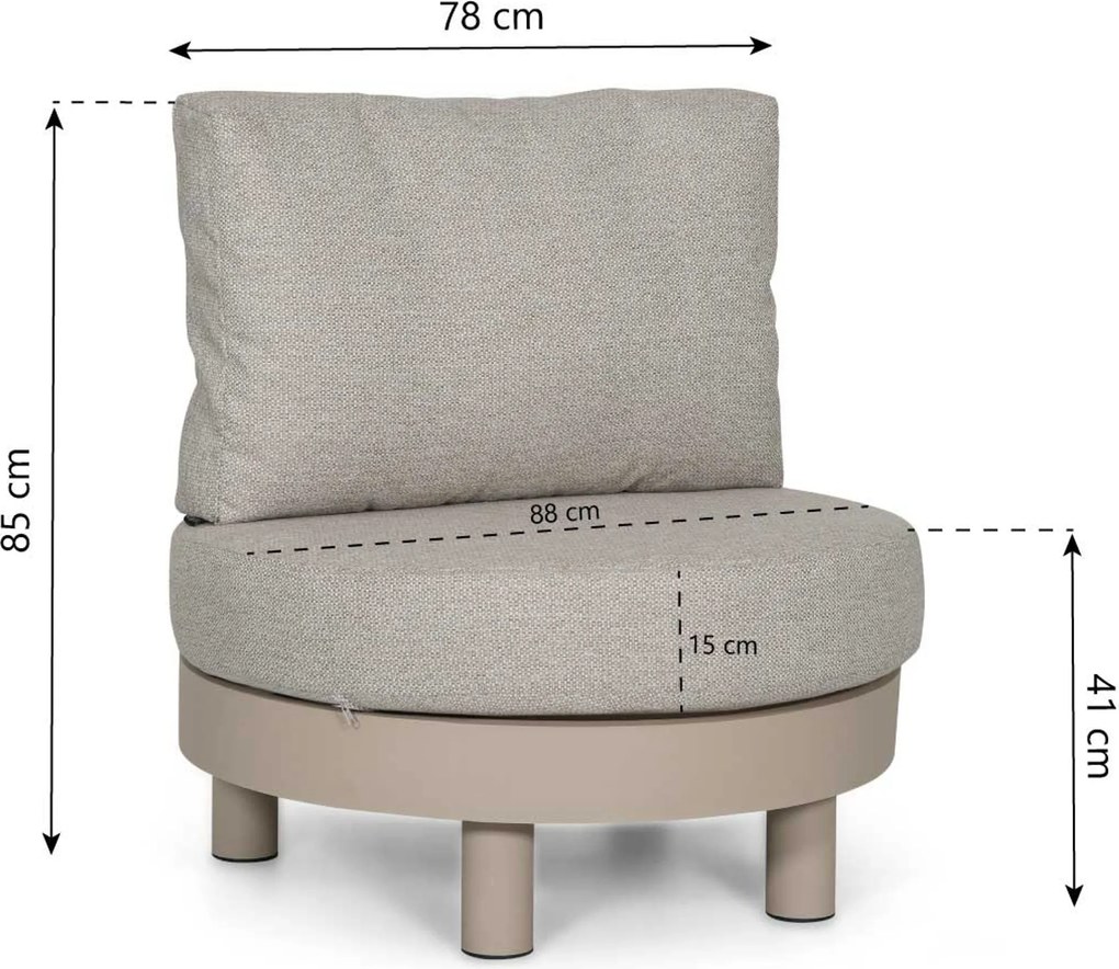 Tuinstoel Aluminium Zand/Beige Lifestyle Garden Furniture Organio