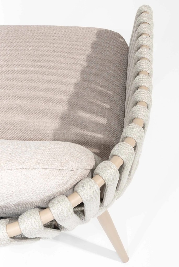 Taste by 4 Seasons Eva tuinset latte met Denia tafel latte met keramisch tafelblad 240 cm Tuinset beige weerbestendig