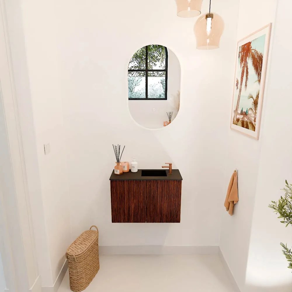 Mondiaz Joya 60cm toiletmeubel ruby met wastafel faye rechts 1 kraangat urban