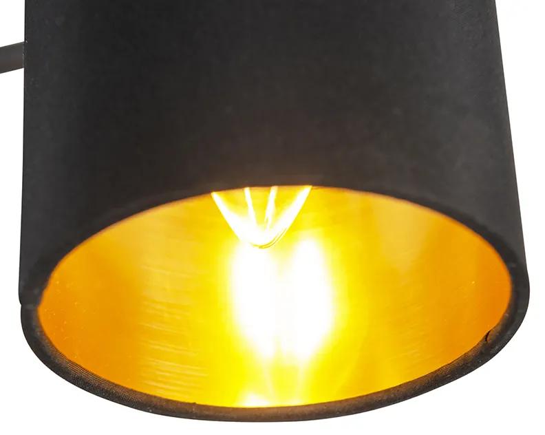 Stoffen Moderne plafondlamp zwart 3-lichts - Lofty Modern E14 cilinder / rond rond Binnenverlichting Lamp