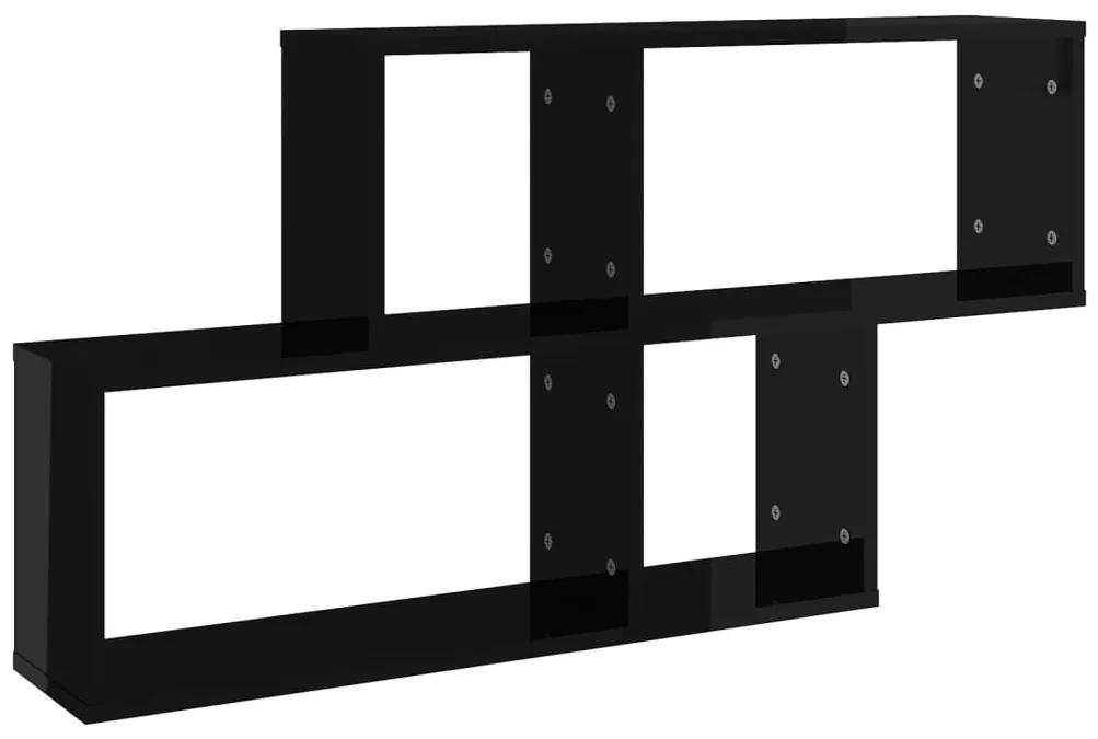 vidaXL Wandschap 100x18x53 cm spaanplaat hoogglans zwart