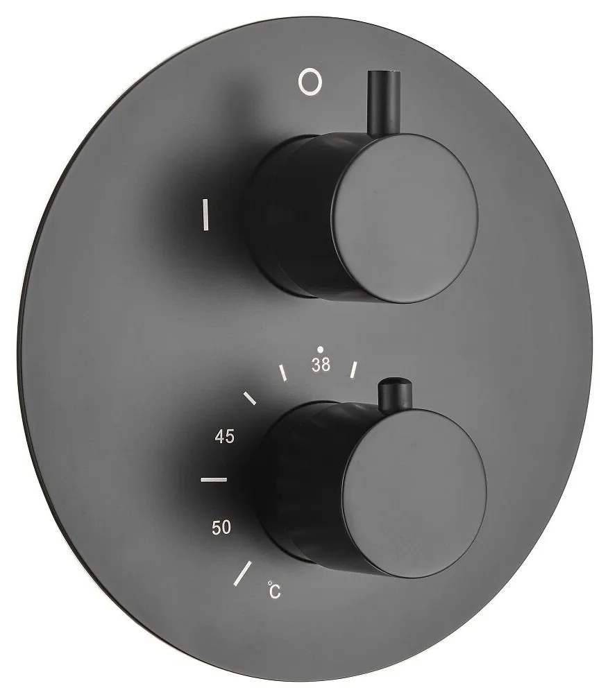 Saniclear Evolution inbouw regendouche rond met glijstang en 2 standen handdouche mat zwart