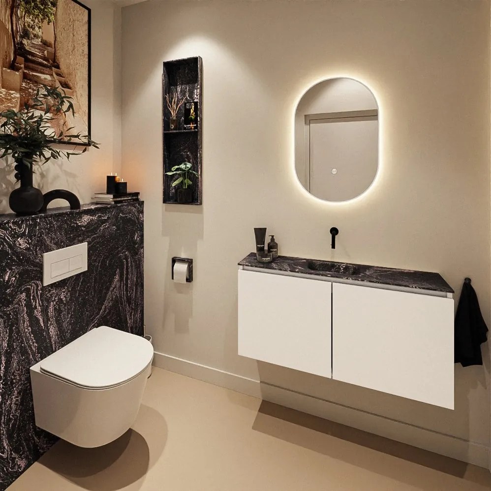 Mondiaz Hope toiletplaat solid surface 100x125cm lava niet voorgeboord