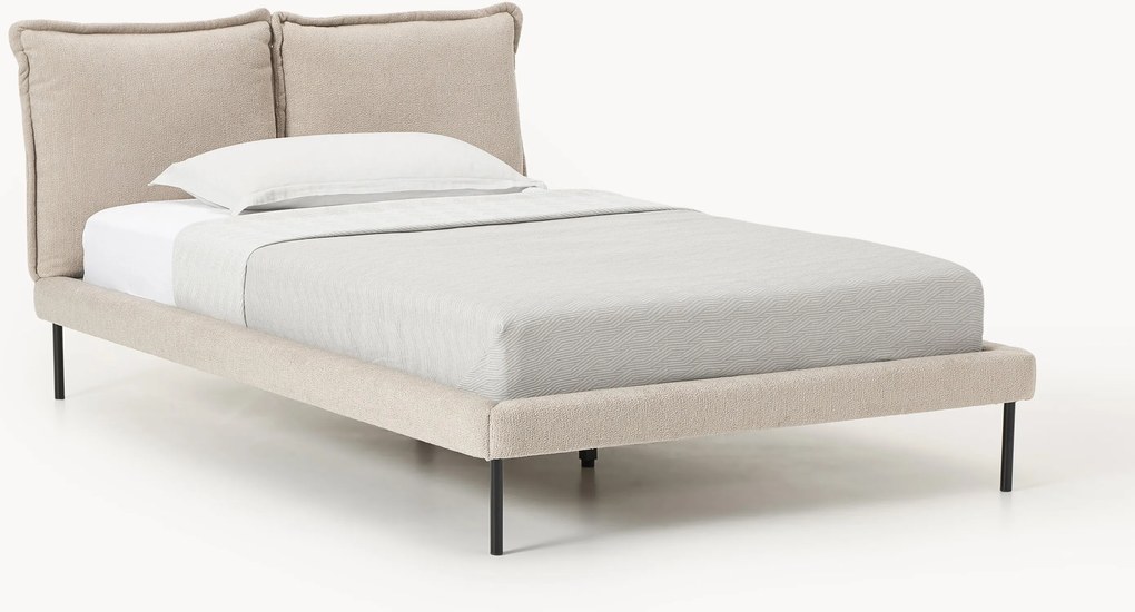 Gestoffeerd bed Amelia van teddy bouclé