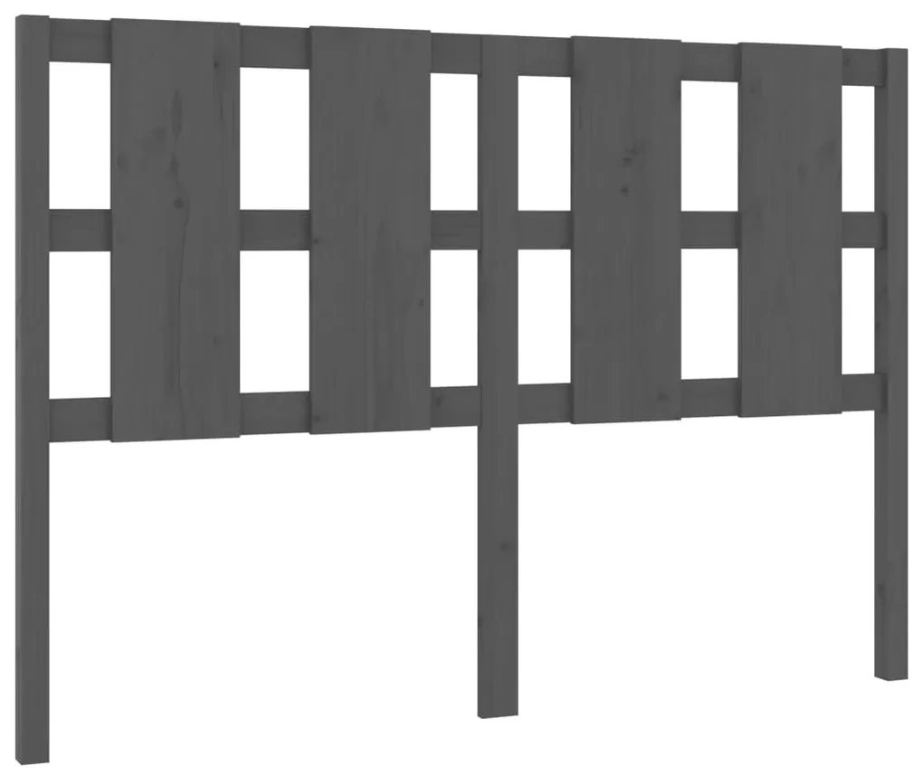 vidaXL Hoofdbord 140,5x4x100 cm massief grenenhout grijs