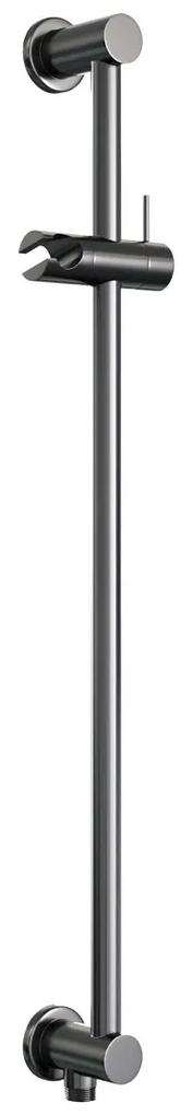 Brauer Gunmetal Edition thermostatische inbouw regendouche met staafhanddouche, rechte muurarm, glijstang en hoofddouche 30cm set 62 gunmetal geborsteld PVD