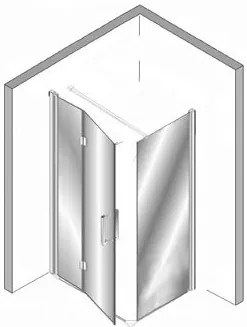 Plieger Panorama douchecabine met vouwdeur 90x120cm chroom