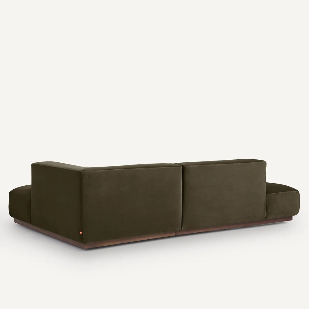 Rechter hoekbank XL in fluweel, Jacopo