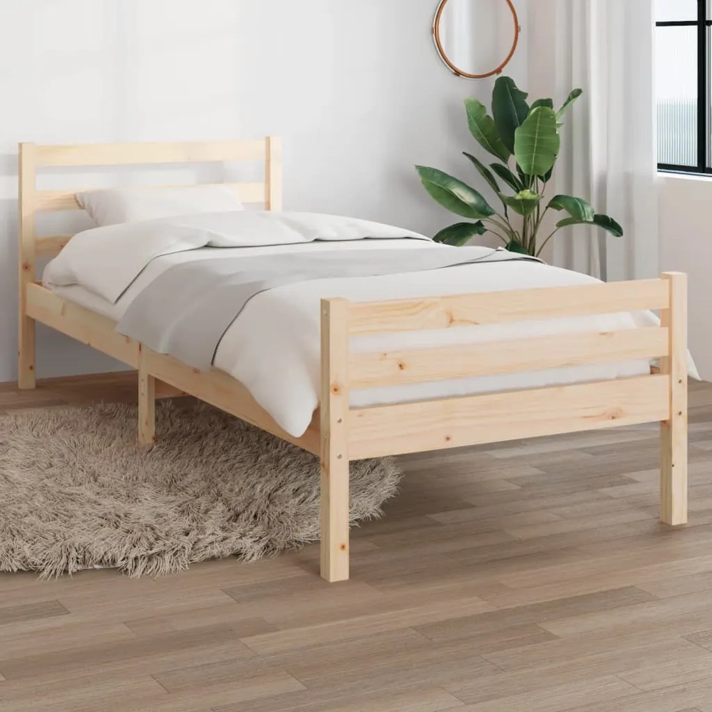 vidaXL Bedframe massief hout 75x190 cm 2FT6 Small Single