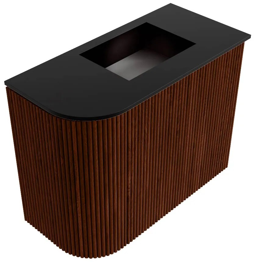 Mondiaz Joya 50cm toiletmeubel ronding links ruby met wastafel faye rechts zonder kraangat urban