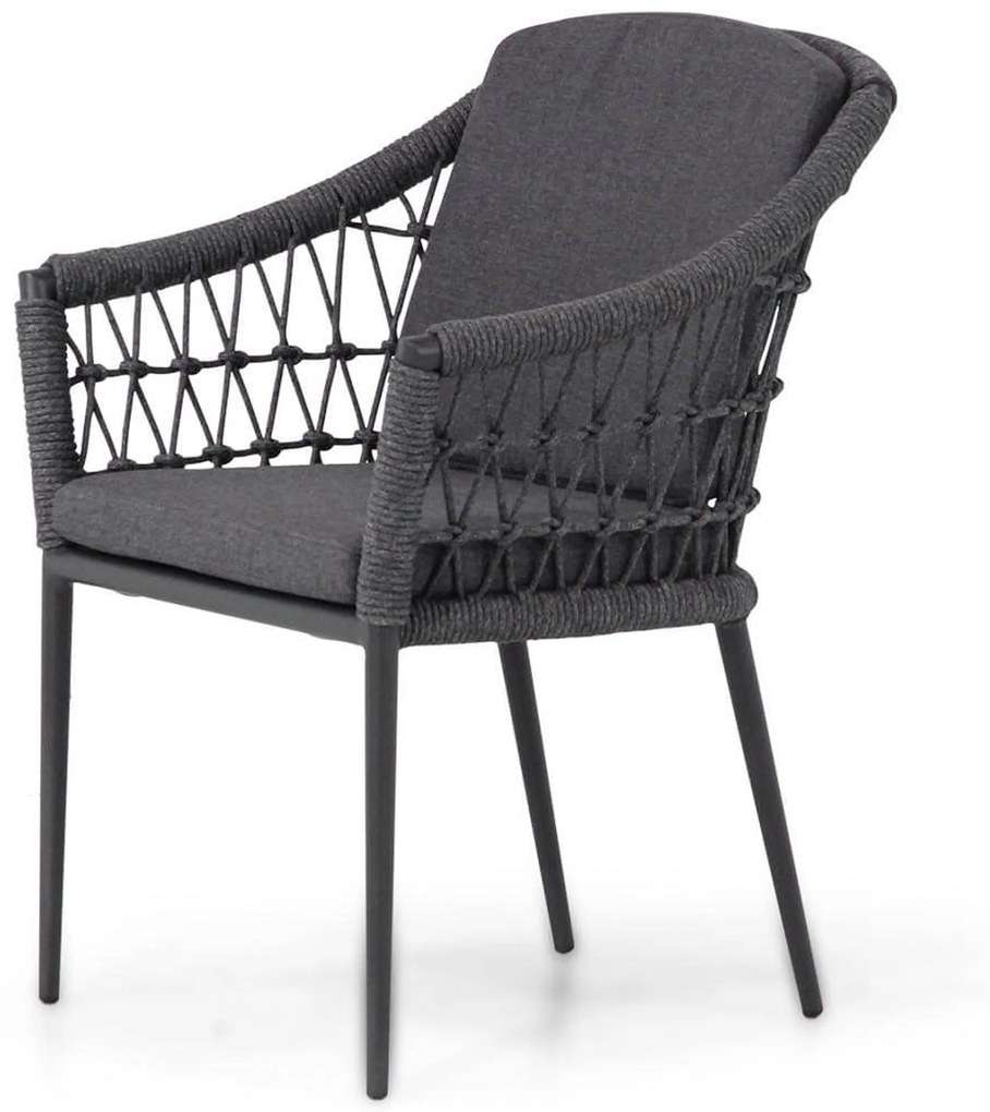 Tuinset Ronde Tuintafel 4 personen 120 cm Rope Grijs Coco Dalice/Rockville
