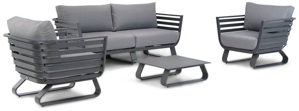 Stoel en Bank Loungeset 4 personen Aluminium Grijs  Santika Furniture Santika Sovita