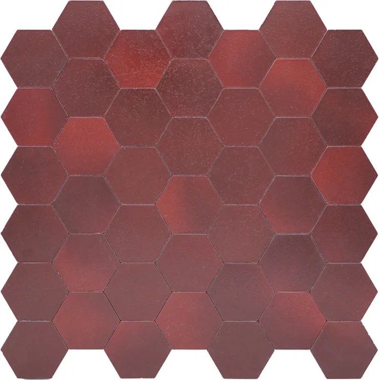 Zelfklevende Mozaïektegels Metaal | Hexagon Bordeaux | 28,8×29,2 cm | Keuken, Bad & WC