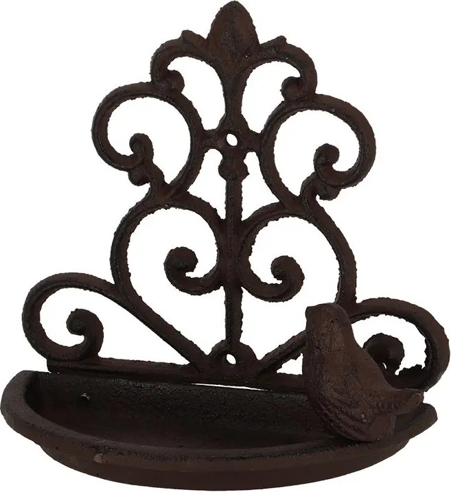 Esschert Design gietijzeren wandvoederschaal - 19,1 x 10 x 17,6 cm (LxBxH)