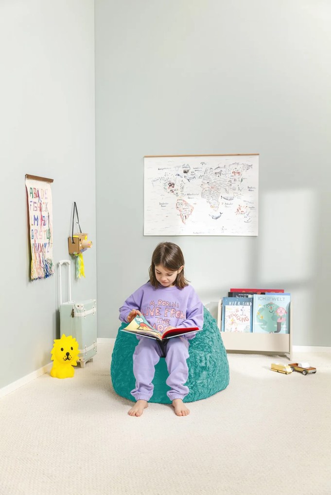 Kinder Zitzak Zitzak Fluffy L - Turquoise