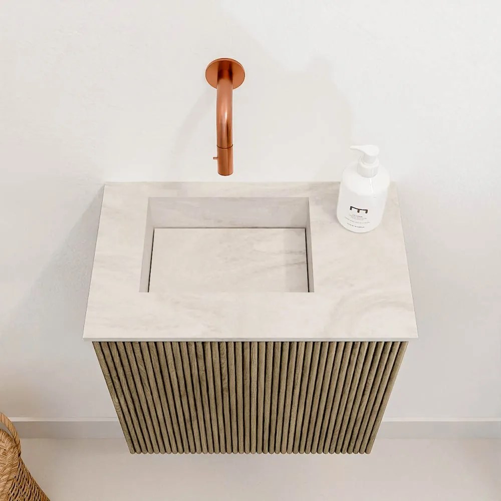 Mondiaz Joya DLux 40cm toiletmeubel dusk met wastafel faye links zonder kraangat ostra