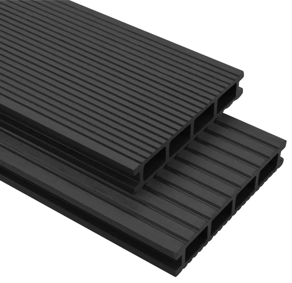 vidaXL Terrasplanken HKC met accessoires 20 m² 2,2 m antraciet